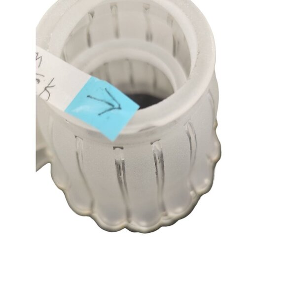 Lamp Bulb Cover, vintage frosted glass scalloped edge lamp shade replacement lig - Picture 5 of 16